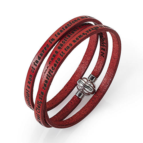 Amen Bracelet in red leather Our Father ITA 1
