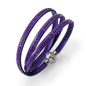 Amen Bracelet in purple leather Our Father ITA