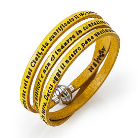 Amen Bracelet in yellow leather Our Father ITA