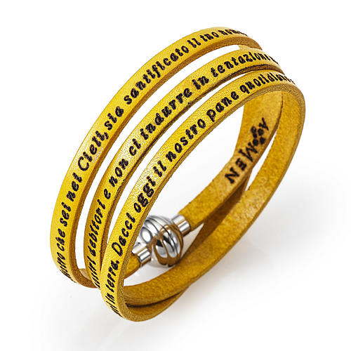 Amen Bracelet in yellow leather Our Father ITA 1