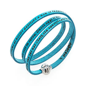 Amen Bracelet in turquoise leather Our Father ITA