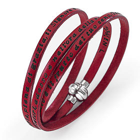 Amen Bracelet in red leather Hail Mary ITA