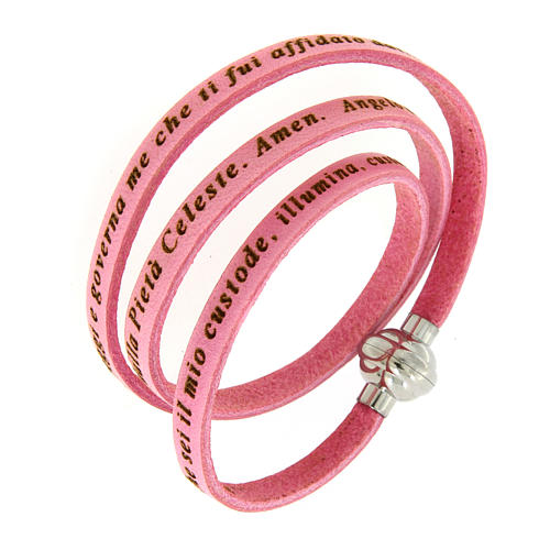 Amen Bracelet in pink leather Guardian Angel ITA 1