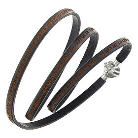 Amen Bracelet in black leather Our Father LAT