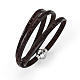 Amen Bracelet in brown leather Our Father LAT s1