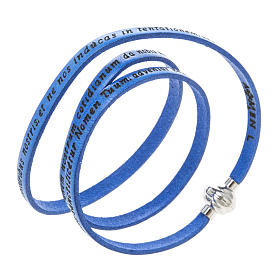 Amen Bracelet in blue leather Our Father LAT