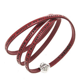 Amen Bracelet in red leather Our Father LAT