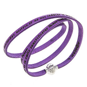 Amen Bracelet in purple leather Our Father LAT