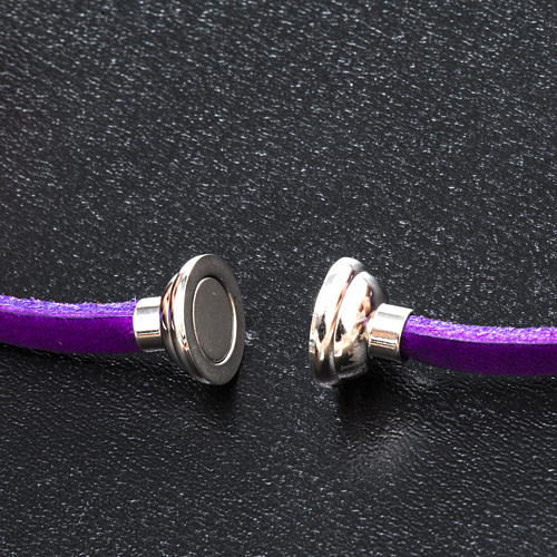 Amen Bracelet in purple leather Our Father LAT 2