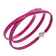Amen Bracelet in fuchsia leather Our Father LAT s1