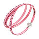 Amen Bracelet in pink leather Hail Mary LAT s1
