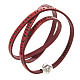 Amen Bracelet in red leather Hail Mary LAT s1