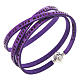 Amen Bracelet in purple leather Hail Mary LAT s1