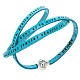 Amen Bracelet in turquoise leather Hail Mary LAT s1