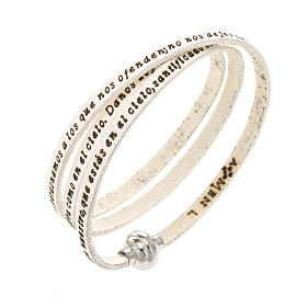 Amen Bracelet in white leather Our Father SPA