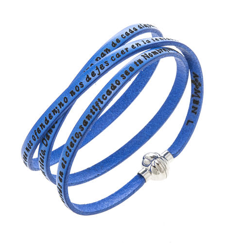 Amen Bracelet in blue leather Our Father SPA 1