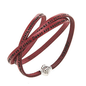 Amen Bracelet in red leather Our Father SPA