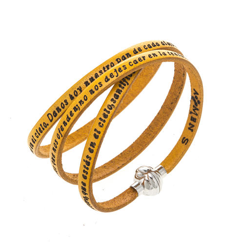 Amen Bracelet in yellow leather Our Father SPA 1