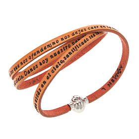 Amen Bracelet in orange leather Our Father SPA