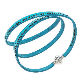 Amen Bracelet in turquoise leather Our Father SPA
