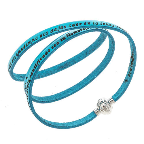 Amen Bracelet in turquoise leather Our Father SPA 1