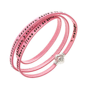 Amen Bracelet in pink leather Hail Mary SPA