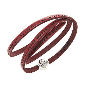 Amen Bracelet in red leather Hail Mary SPA