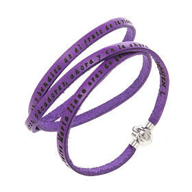 Amen Bracelet in purple leather Hail Mary SPA