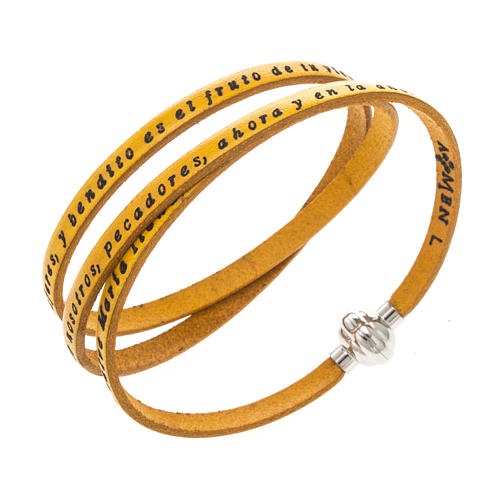 Amen Bracelet in yellow leather Hail Mary SPA 1
