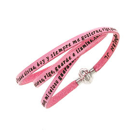 Amen Bracelet in pink leather Guardian Angel SPA