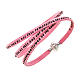 Amen Bracelet in pink leather Our Father ENG s1
