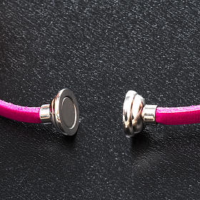 Amen Bracelet in fuchsia leather Our Father ENG