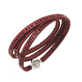 Amen Bracelet in red leather Hail Mary ENG