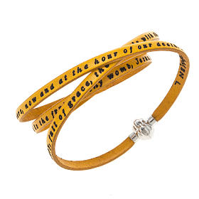Amen Bracelet in yellow leather Hail Mary ENG