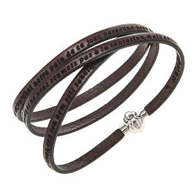 Amen Bracelet in brown leather Our Father FRA