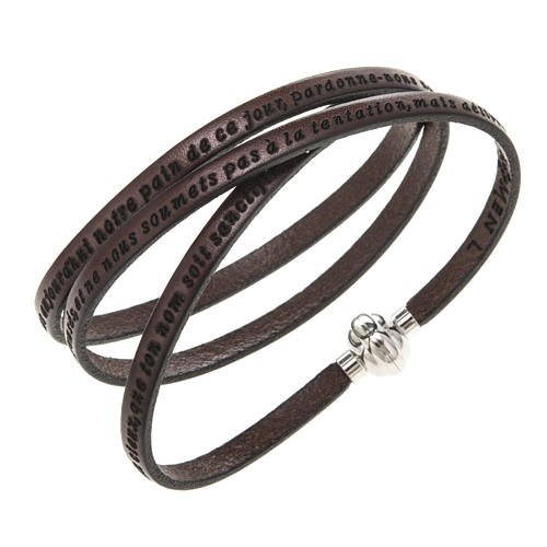 Amen Bracelet in brown leather Our Father FRA 1