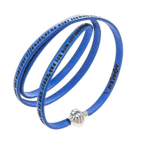 Amen Bracelet in blue leather Our Father FRA 1