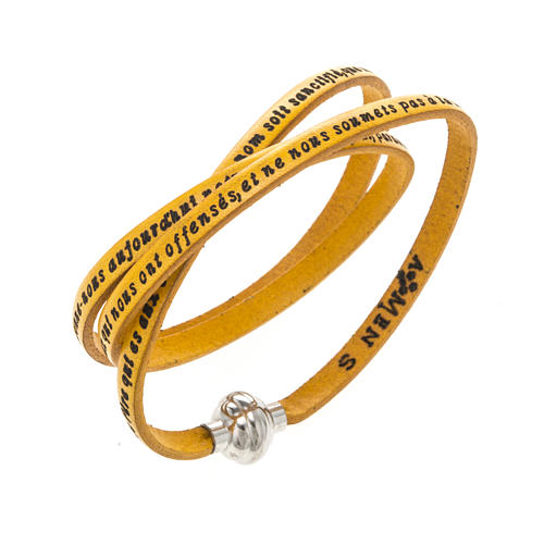 Amen Bracelet in yellow leather Our Father FRA 1