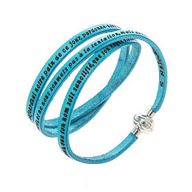 Amen Bracelet in turquoise leather Our Father FRA