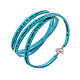 Amen Bracelet in turquoise leather Our Father FRA s1