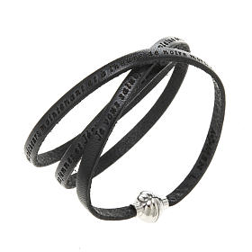 Bracelet Amen Je Vous Salue Marie noir FRA