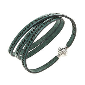 Amen Bracelet in green leather Hail Mary FRA