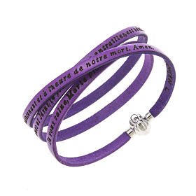 Amen Bracelet in purple leather Hail Mary FRA