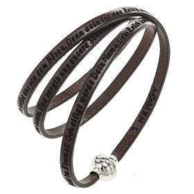 Amen Bracelet in brown leather Our Father GER