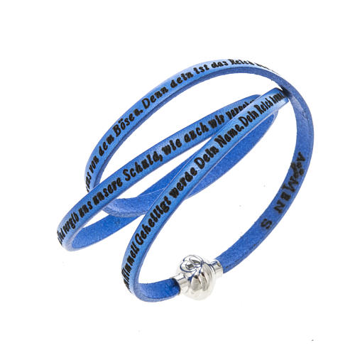 Amen Bracelet in blue leather Our Father GER 1