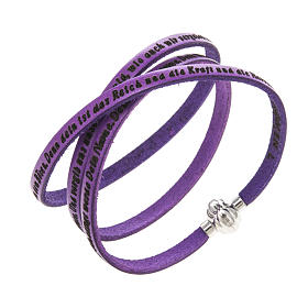Amen Bracelet in purple leather Our Father GER