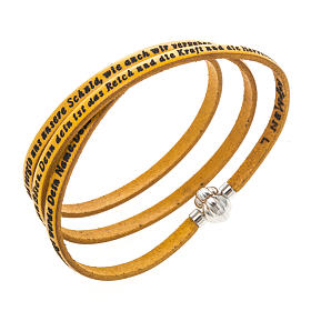 Amen Bracelet in yellow leather Our Father GER