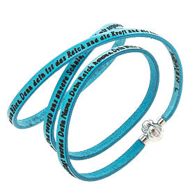 Amen Bracelet in turquoise leather Our Father GER