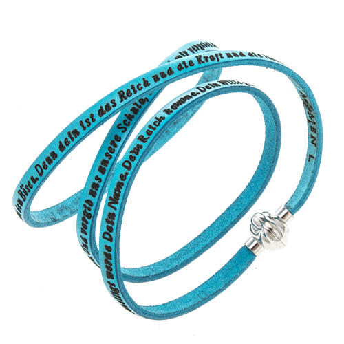 Amen Bracelet in turquoise leather Our Father GER 1