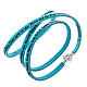 Amen Bracelet in turquoise leather Our Father GER s1